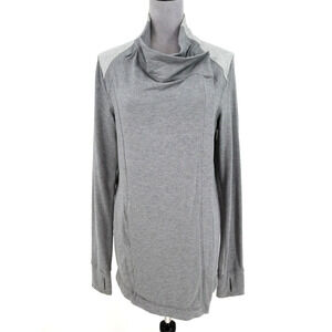 Lululemon Jacket Womens 10 Gray Coast Easy Wrap Stretch Knit Cowl Athleisure